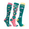 Fern-Pink - Front - Hy Womens-Ladies Free As A Bird Socks (Pack of 3)