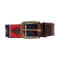Red-Navy-White - Front - Hy Womens-Ladies Leather Polo Belt