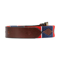 Red-Navy-White - Back - Hy Womens-Ladies Leather Polo Belt