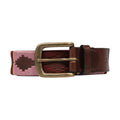 Purple-Pink-Beige - Front - Hy Womens-Ladies Leather Polo Belt