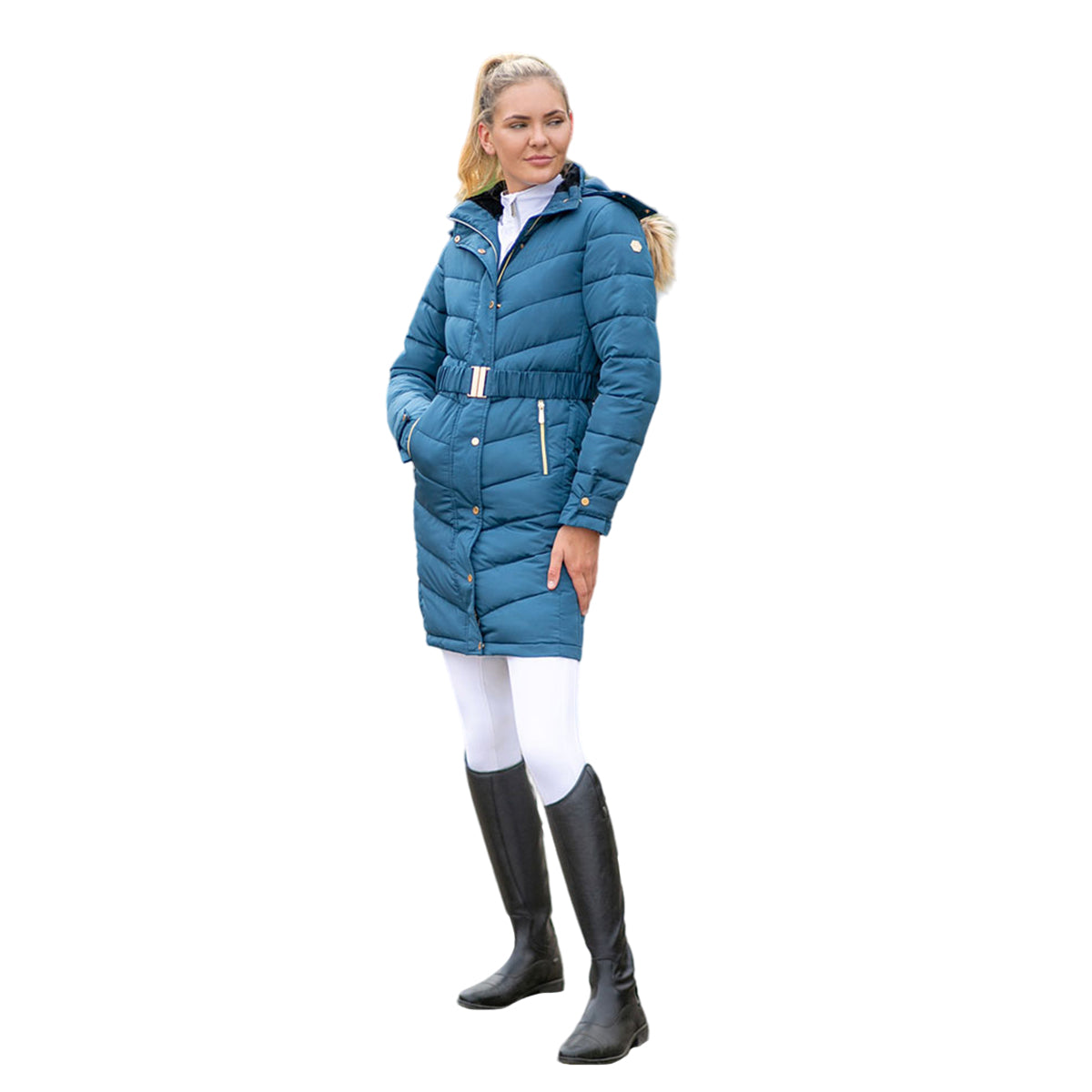 Cool Slate Blue - Side - Coldstream Womens-Ladies Branxton Quilted Coat