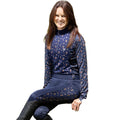 Navy - Side - Hy Girls Elevate Country Horse Riding Tights