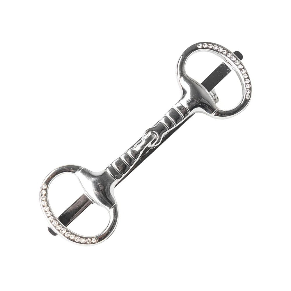 Silver - Back - Supreme Products Glitz & Glam Horse Bit Tie Pin