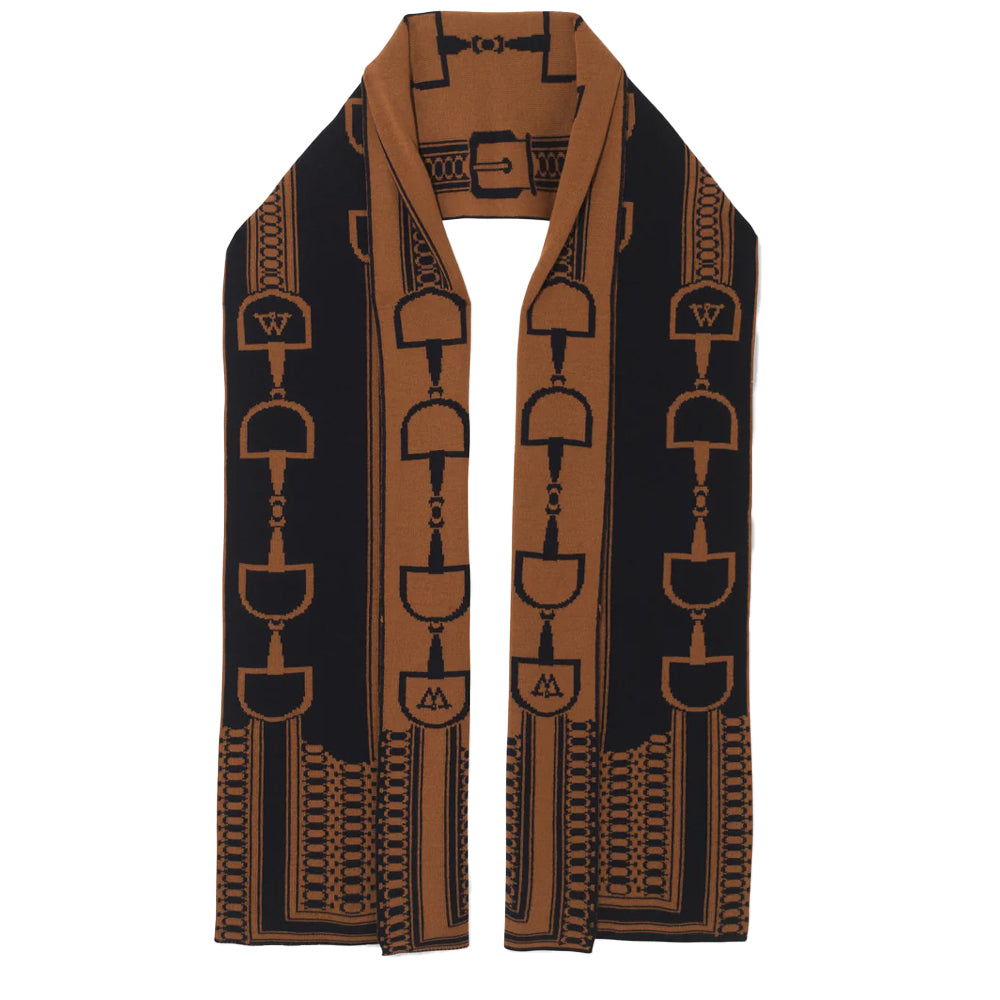Tan-Taupe - Front - Waring Brooke Womens-Ladies Snaffle Detail Scarf