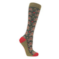 Green-Red - Side - Hy Unisex Adult Gingerbread Christmas Boot Socks (Pack of 3)