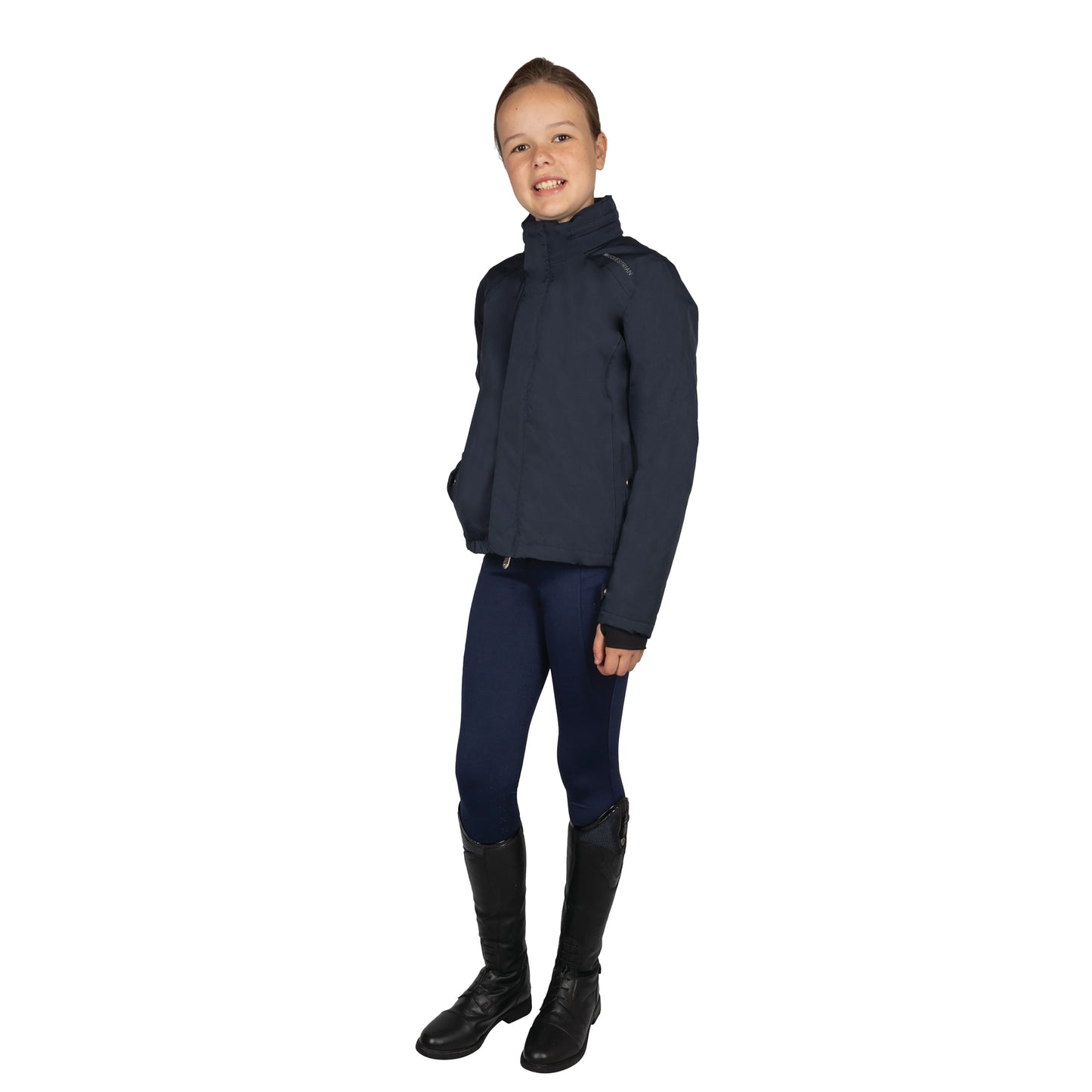 Navy - Pack Shot - Hy Childrens-Kids Elevate Mizs Waterproof Jacket