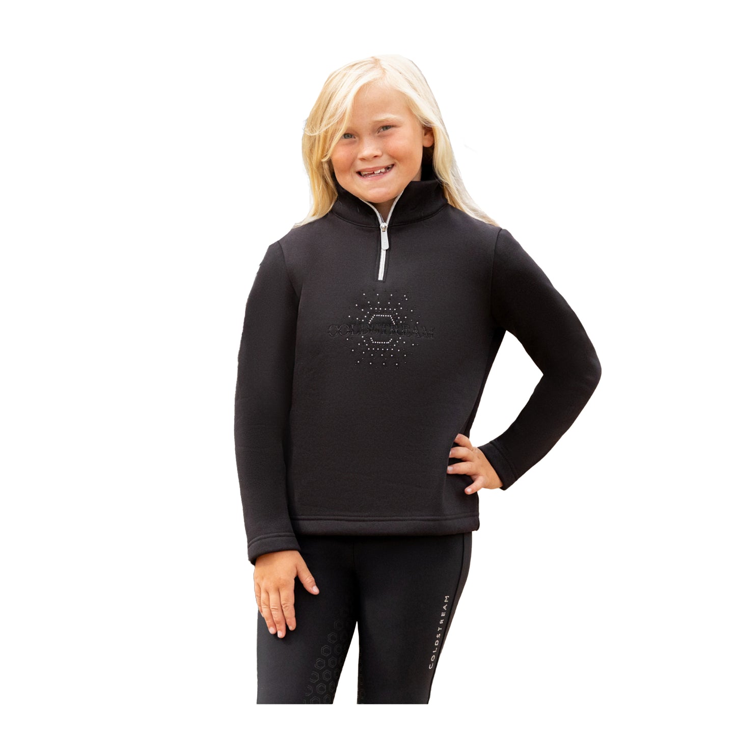 Black - Front - Coldstream Womens-Ladies Hamilton Sparkle Long-Sleeved Show Shirt