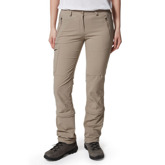 Mushroom - Back - Craghoppers Womens-Ladies NosiLife Pro II Capri Convertible Trousers