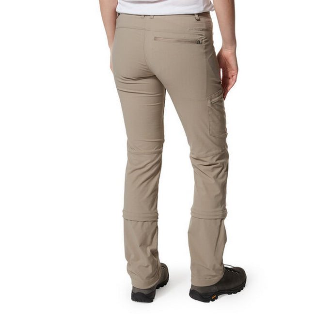 Mushroom - Side - Craghoppers Womens-Ladies NosiLife Pro II Capri Convertible Trousers