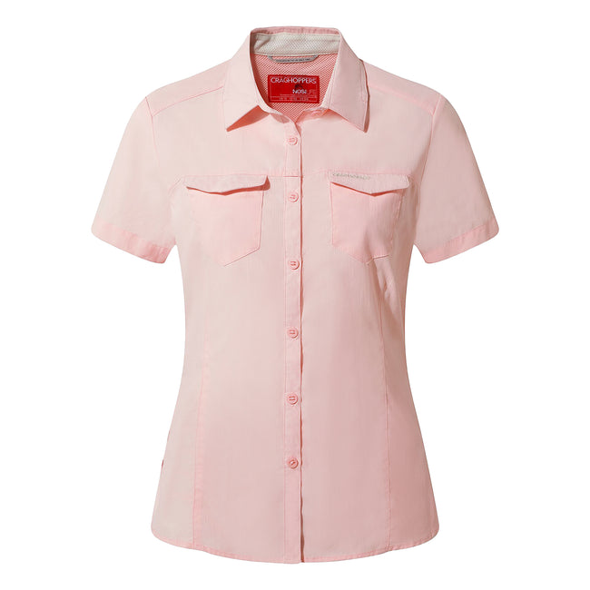 Seashell Pink - Front - Craghoppers Womens-Ladies NosiLife Adventure II Short Sleeved Shirt