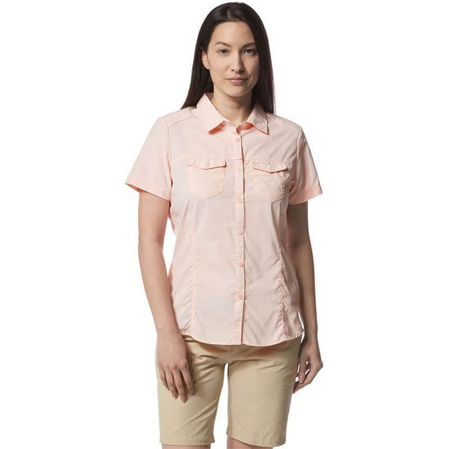 Seashell Pink - Back - Craghoppers Womens-Ladies NosiLife Adventure II Short Sleeved Shirt