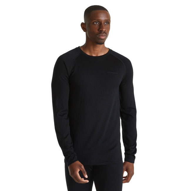 Black - Side - Craghoppers Mens Crew Neck Long Sleeved Baselayer II Top