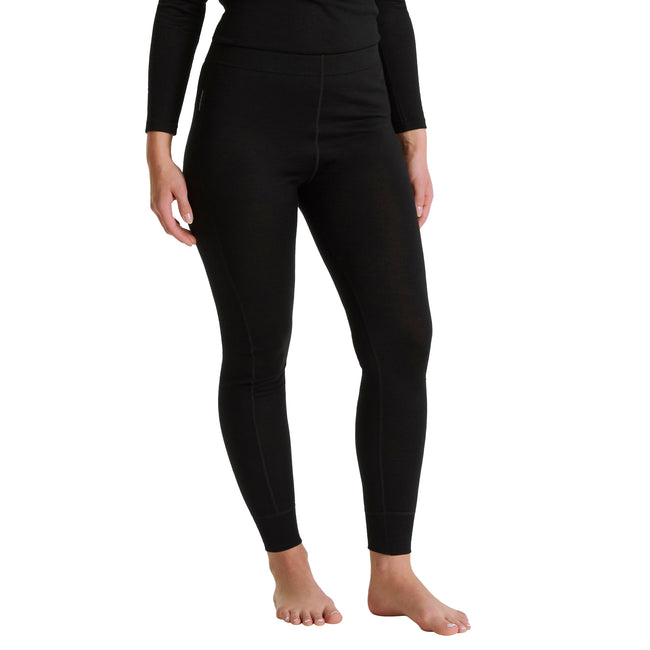 Black - Side - Craghoppers Womens-Ladies Merino Baselayer Tights