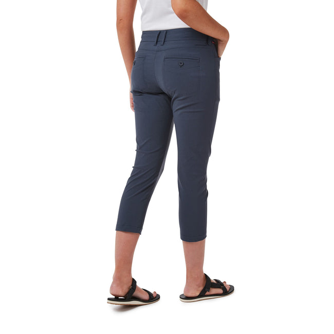 Soft Navy - Side - Craghoppers Womens-Ladies NosiLife Clara Crop Trousers