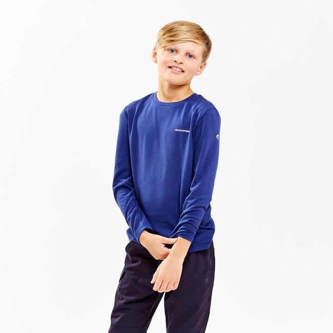 Lapis Blue - Back - Craghoppers Childrens-Kids NosiLife Jago Long Sleeved T-Shirt