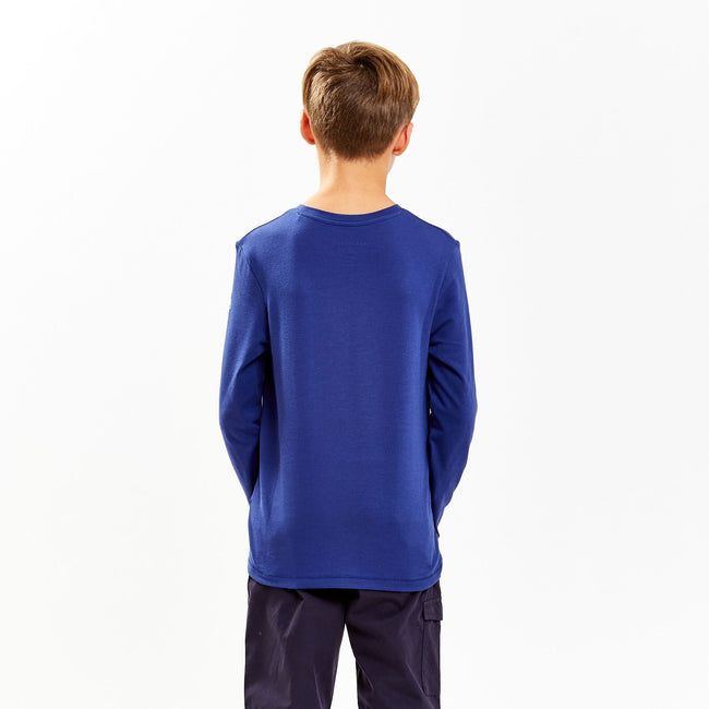 Lapis Blue - Side - Craghoppers Childrens-Kids NosiLife Jago Long Sleeved T-Shirt