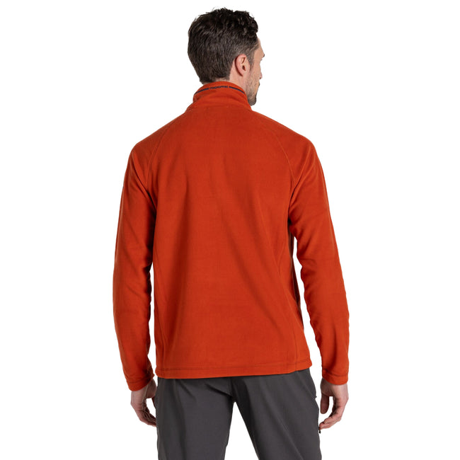 Carnelian Orange - Back - Craghoppers Mens Corey VI Half Zip Fleece Top