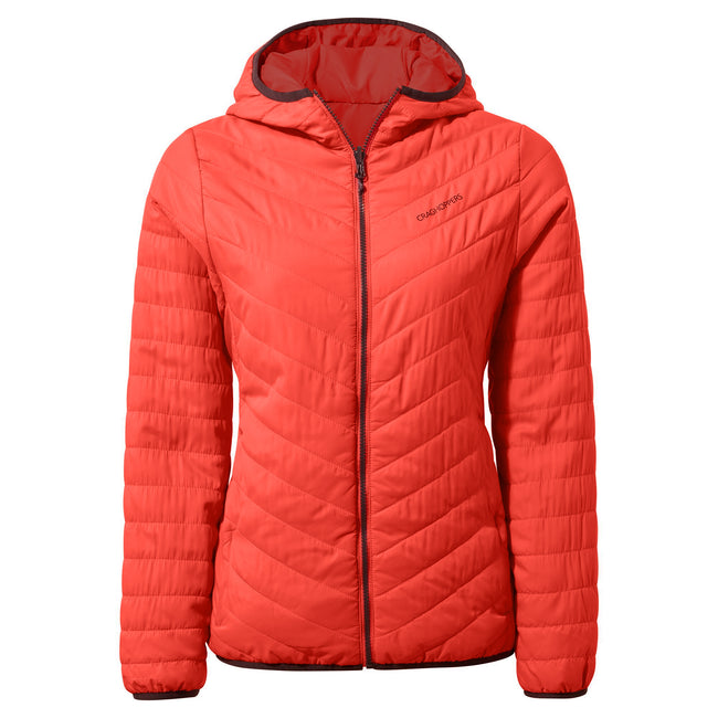 Ginger-Smoked Paprika - Front - Craghoppers Womens-Ladies Compresslite V Hooded Padded Jacket
