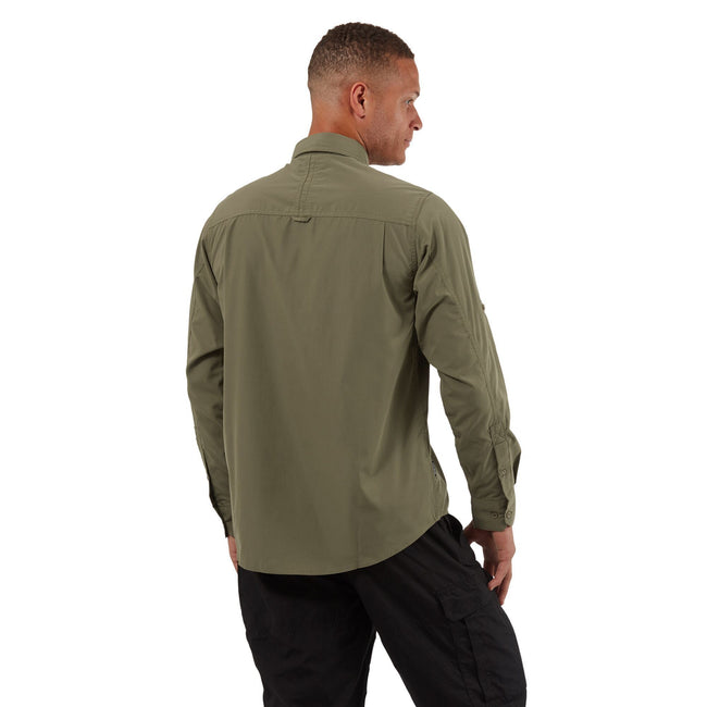 Pebble Grey - Side - Craghoppers Mens Kiwi Long-Sleeved Shirt