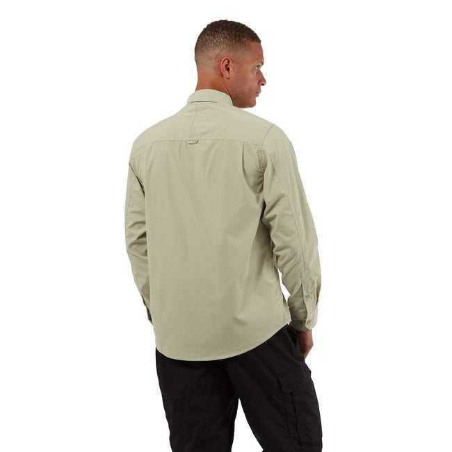 Oatmeal Grey - Side - Craghoppers Mens Kiwi Long-Sleeved Shirt