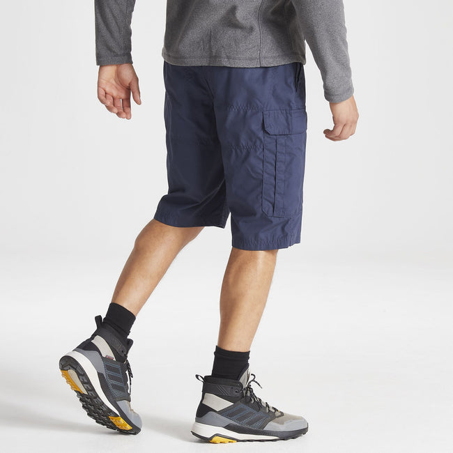 Steel Blue - Side - Craghoppers Mens Kiwi Long Length Shorts