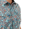 Aqua Blue-Brown - Close up - Craghoppers Mens Calhoun Nosilife Shirt