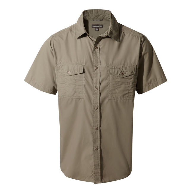 Pebble Grey - Front - Craghoppers Mens Kiwi Short-Sleeved Shirt