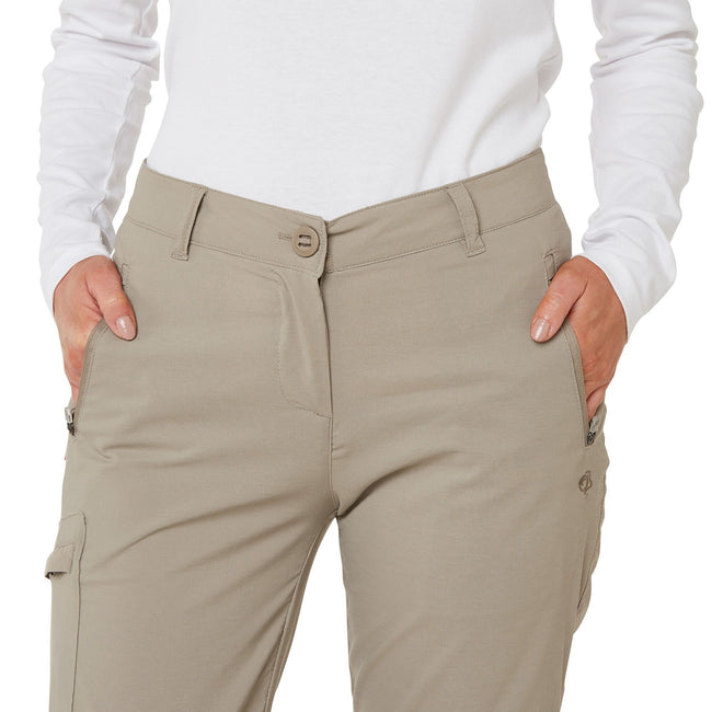 Mushroom - Close up - Craghoppers Womens-Ladies Nosilife Pro II Convertible Trousers