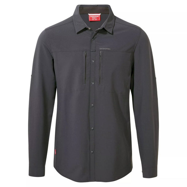 Black Pepper - Front - Craghoppers Mens Nosilife Pro IV Long-Sleeved Shirt