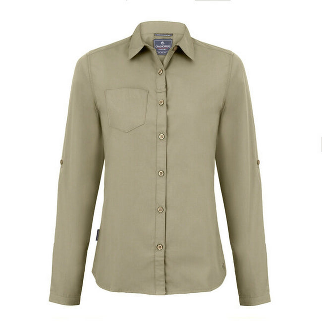 Pebble - Front - Craghoppers Womens-Ladies Expert Kiwi Long-Sleeved Shirt