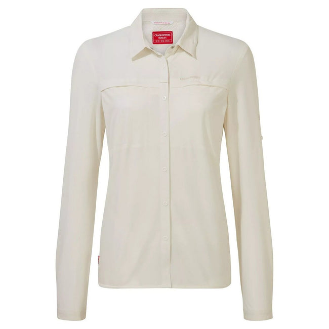 Sea Salt White - Front - Craghoppers Womens-Ladies Pro IV Long-Sleeved Shirt
