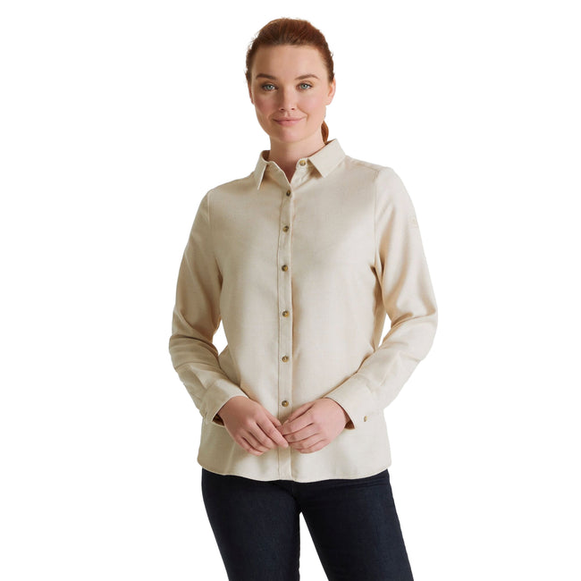 Light Raffia - Back - Craghoppers Womens-Ladies Dornoch Marl Long-Sleeved Shirt