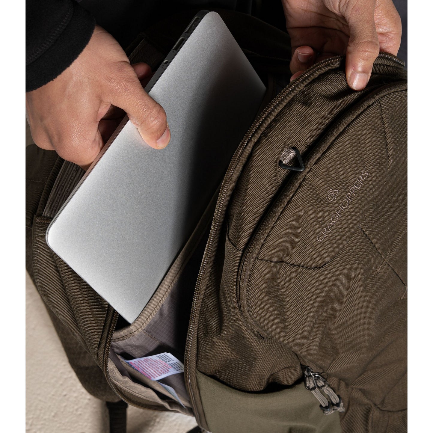 Woodland Green - Close up - Craghoppers Anti-Theft Backpack