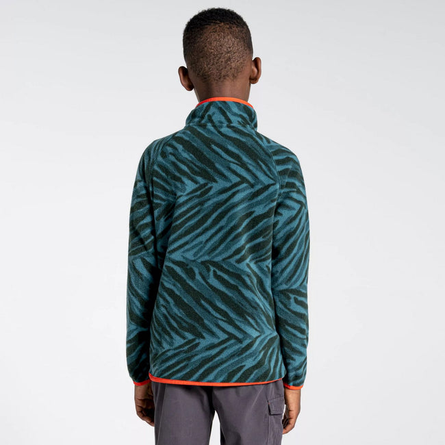 Spruce Green - Back - Craghoppers Childrens-Kids Gabriel Contrast Fleece Top