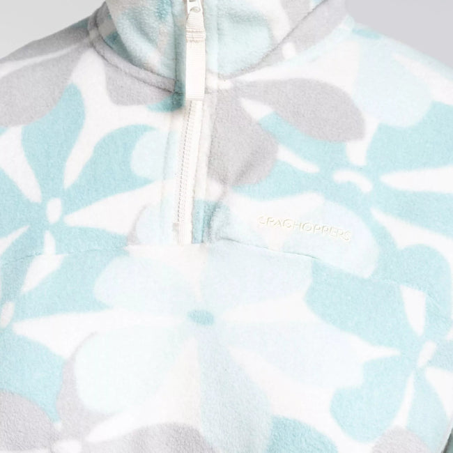 Poolside Green - Close up - Craghoppers Womens-Ladies Cabrillo Floral Fleece Top