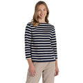 Blue Navy - Side - Craghoppers Womens-Ladies Painne Stripe Long-Sleeved Top
