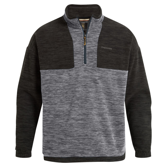 Cloud Grey - Front - Craghoppers Mens Esk Colour Block Melange Half Zip Fleece Top