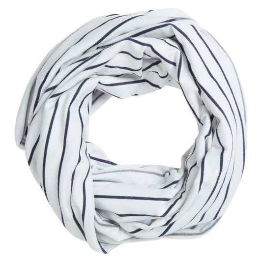 Sail White-Blue Navy - Front - Craghoppers Unisex Adult Infinity II Striped Nosilife Scarf