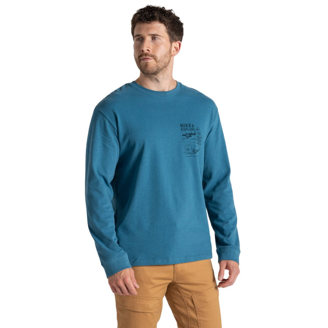 Brisk Blue - Front - Craghoppers Mens National Trust Limestone Long-Sleeved T-Shirt
