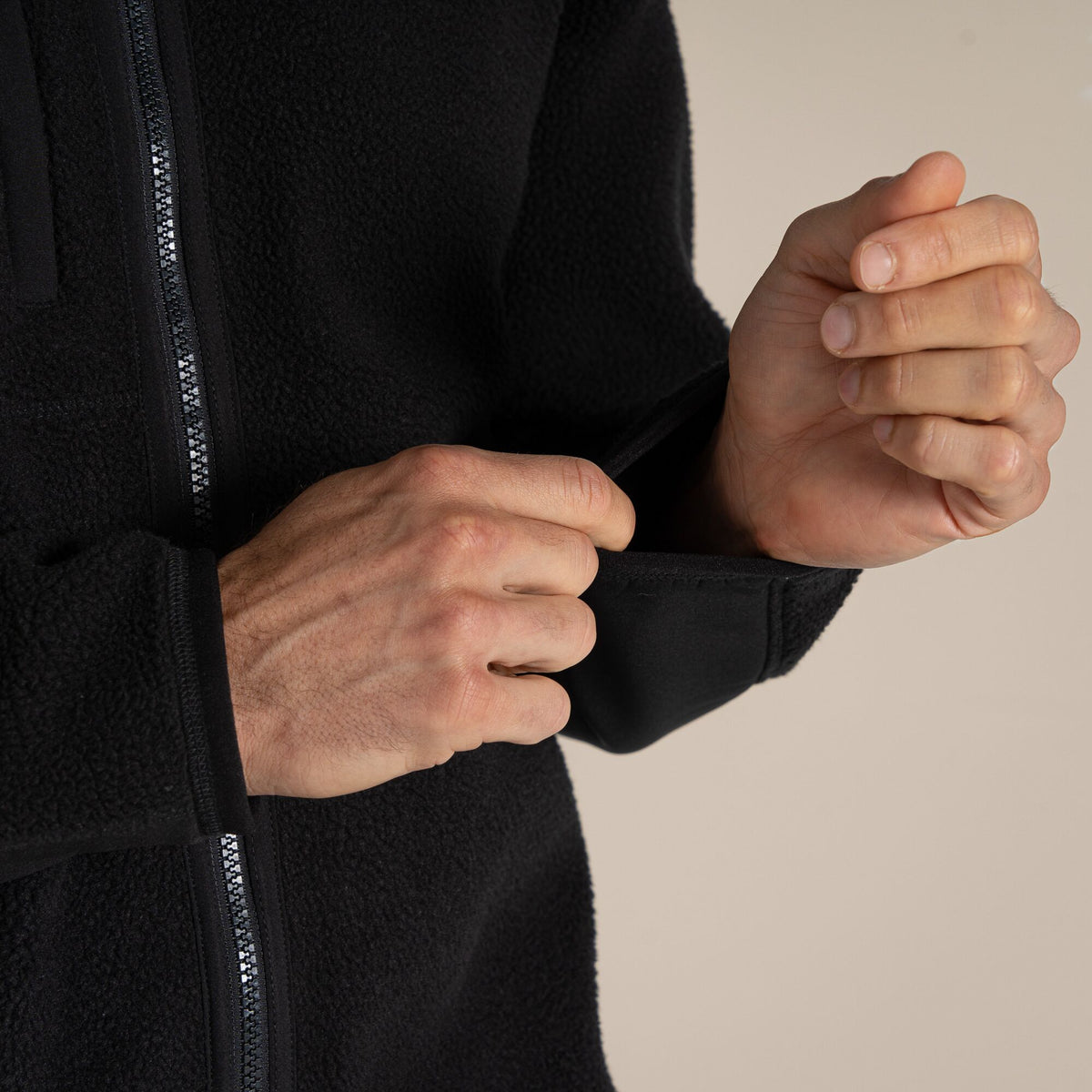Black - Close up - Craghoppers Mens Morley Fleece Jacket