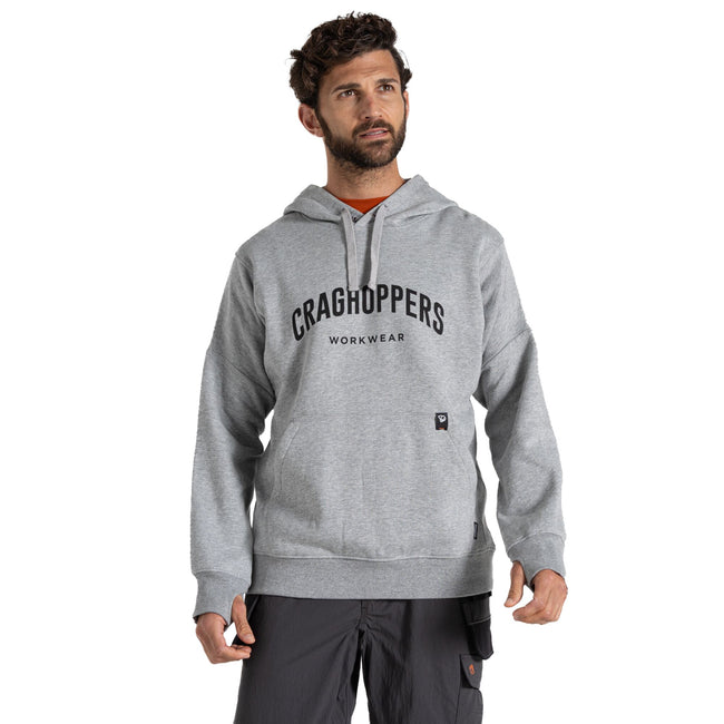 Soft Grey Marl - Side - Craghoppers Mens Workwear Oulston Hoodie