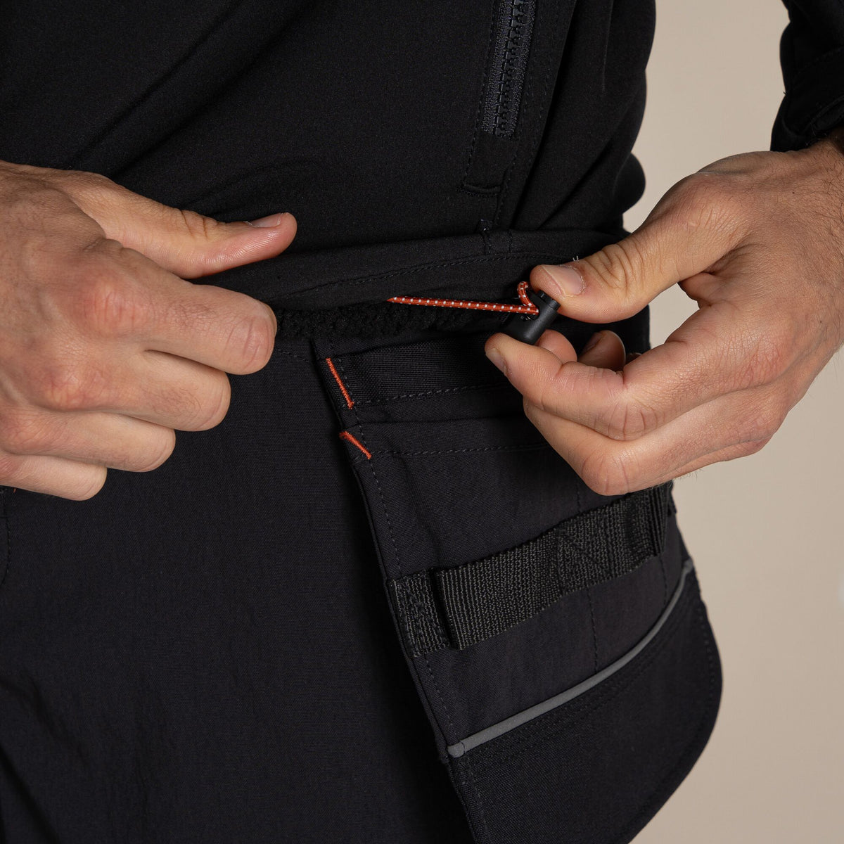 Black - Close up - Craghoppers Mens Whitby Soft Shell Jacket