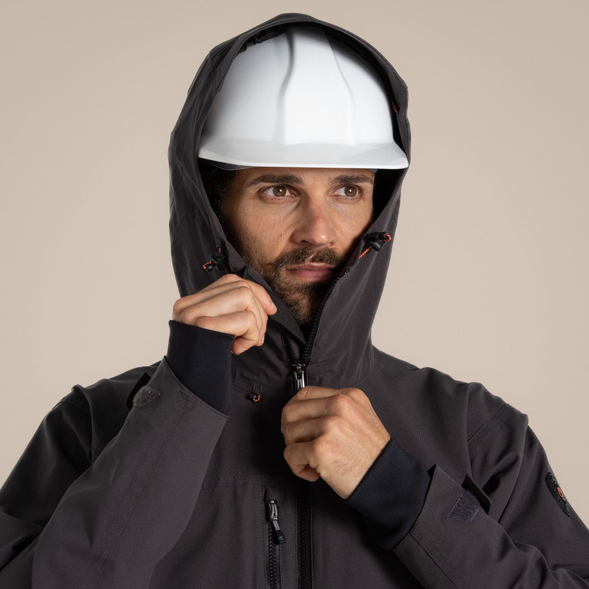 Carbon Grey - Close up - Craghoppers Mens Richmond Stretch Waterproof Jacket