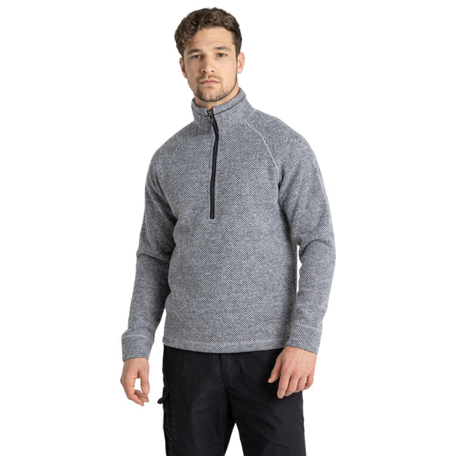 Soft Grey-Black Pepper Marl - Side - Craghoppers Mens Rubeus Half Zip Fleece Top