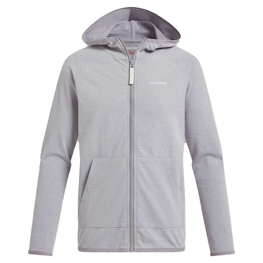 Soft Grey Marl - Front - Craghoppers Childrens-Kids Frey Nosilife Hooded Jacket