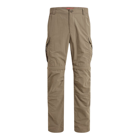 Pebble - Front - Craghoppers Mens NosiLife III Convertible Cargo Trousers