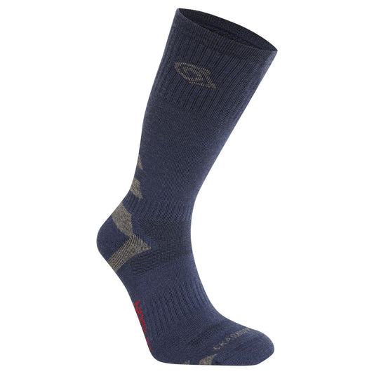 Blue Navy-Coast Grey - Front - Craghoppers Unisex Adult Wool Blend Insect Repellent Advent Socks