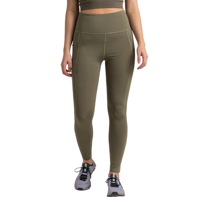 Wild Olive - Side - Craghoppers Womens-Ladies Kiwi Pro Plain Leggings