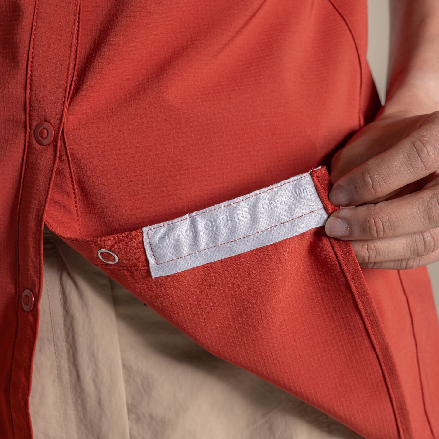 Cinnabar - Close up - Craghoppers Womens-Ladies NosiLife Pro III Nosilife Long-Sleeved Shirt