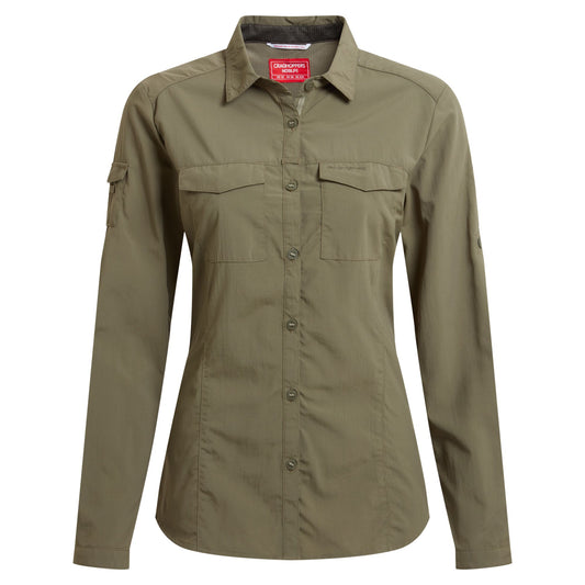 Wild Olive - Front - Craghoppers Womens-Ladies Adventure III Nosilife Long-Sleeved Shirt